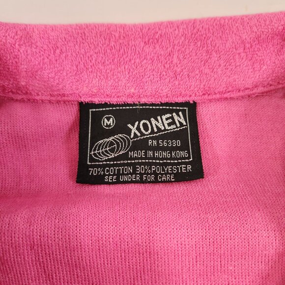Vintage Pink Terry Cloth Short Sleeved Sweater made in Hong Kong - Picture 4 of 12